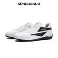 SENGUOGUO Lightning Racer Sneaker — Black & White, Unisex Low-Top
