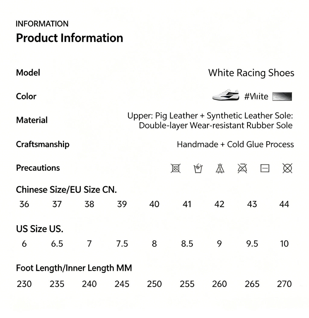 SENGUOGUO Lightning Racer Sneaker — Black & White, Unisex Low-Top