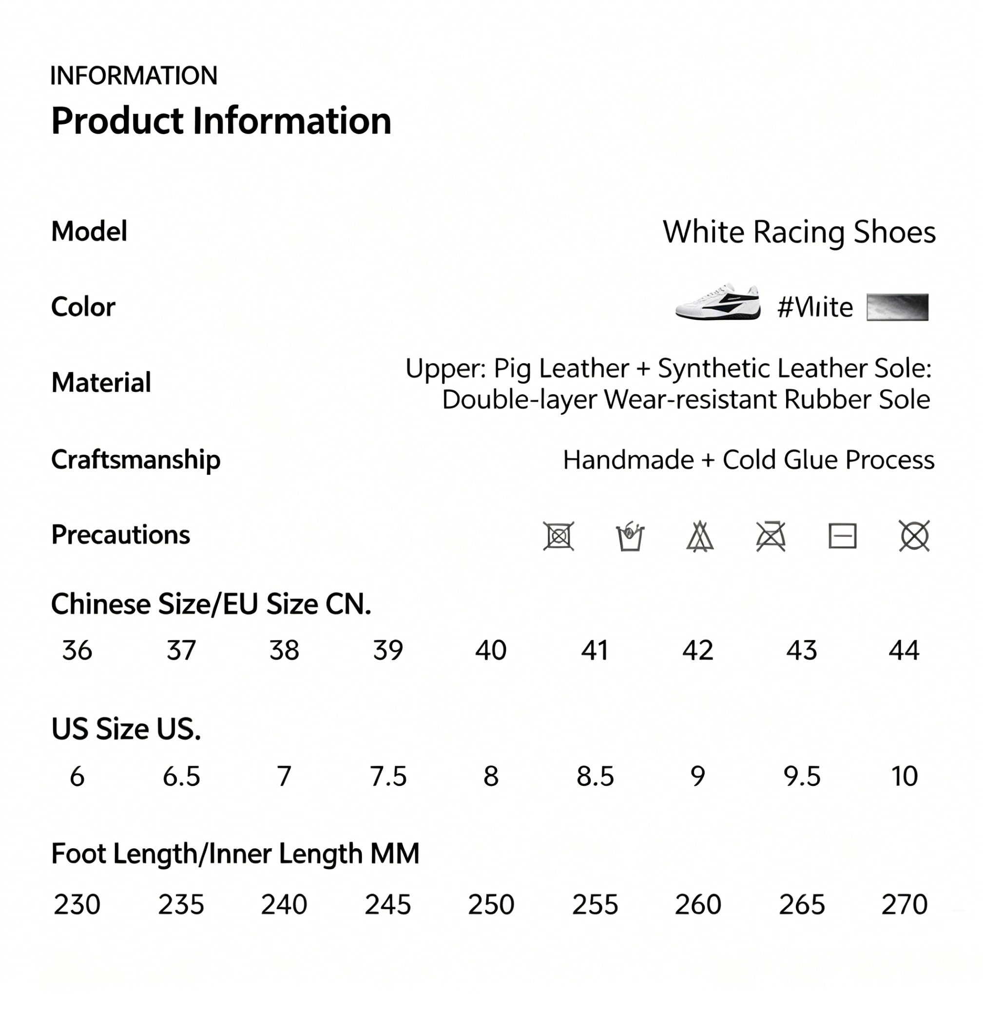 SENGUOGUO Lightning Racer Sneaker — Black & White, Unisex Low-Top