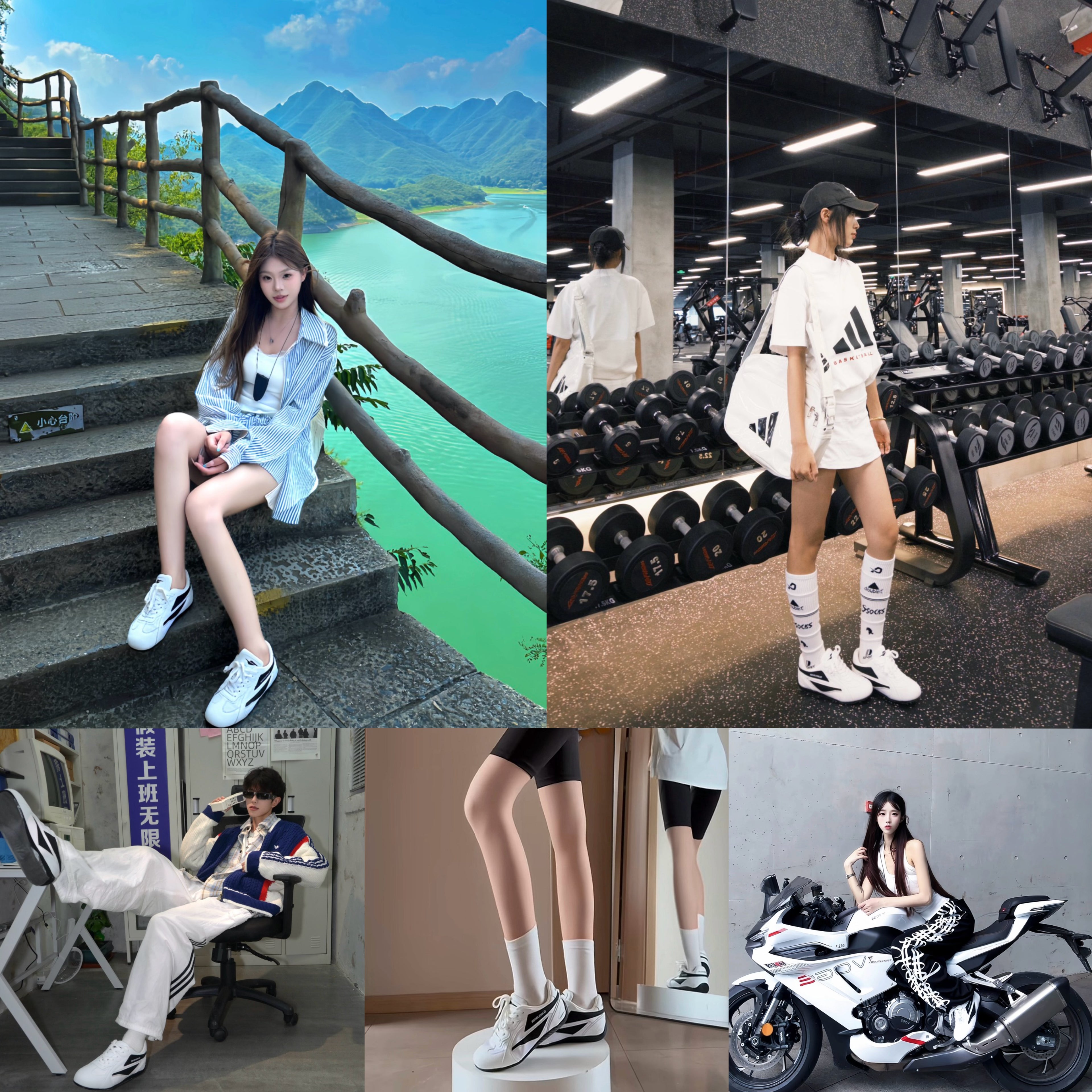 SENGUOGUO Lightning Racer Sneaker — Black & White, Unisex Low-Top